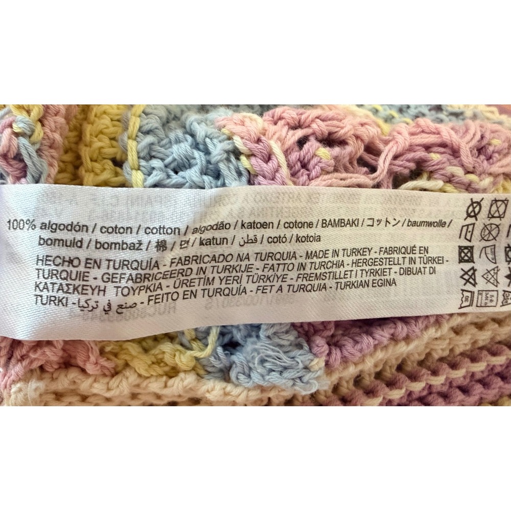 Zara Pastel Crochet Knit Small Crop Top Multi Color Boho Summer Cotton Tank - Picture 8 of 8